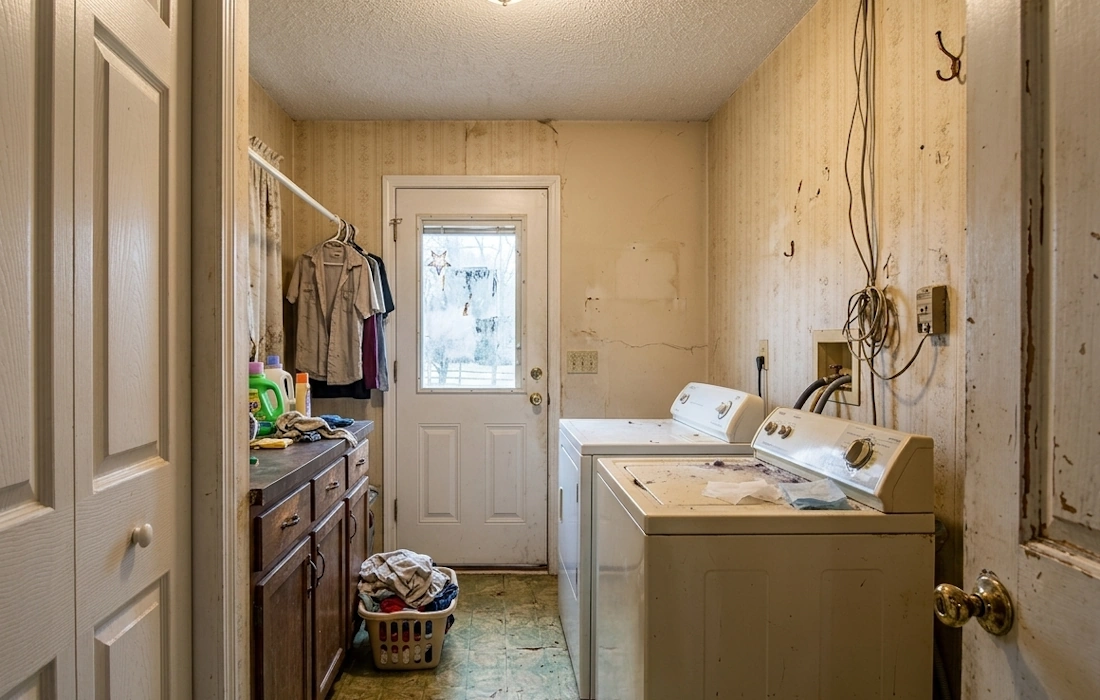 laundry room before renovation